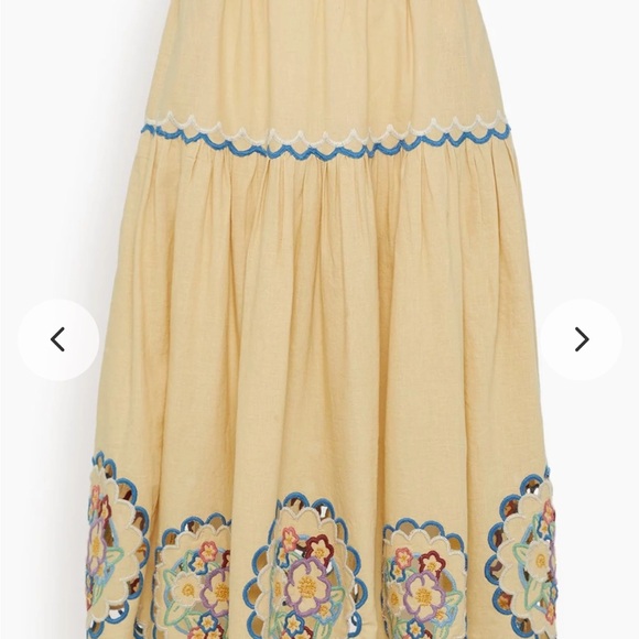 Sea New York Melinda Embroidered linen blend Skirt m medium small - Picture 4 of 6